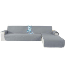 Wasserdichter Sofabezug L-Form 4 Sitzer, Hellgrau