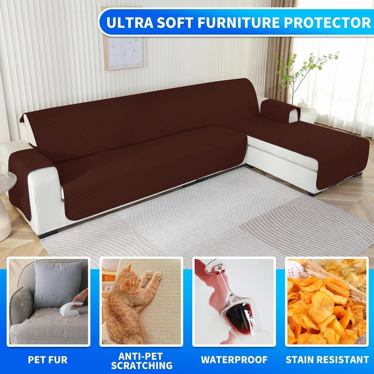 Wasserdichter Sofabezug L-Form 2 Sitzer – Schutz für Ihr Sofa