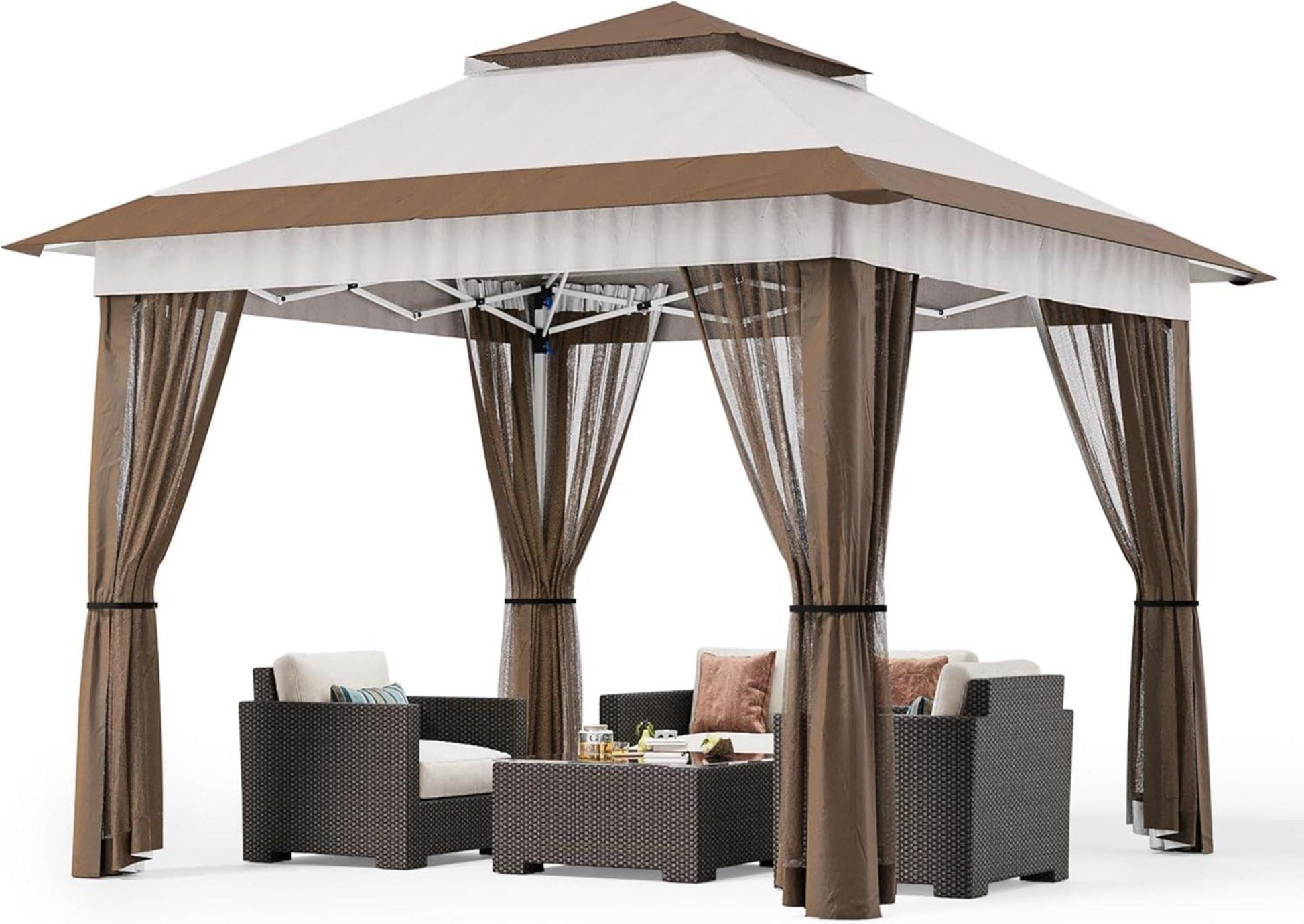 Pop-Up Pavillon 3,35x3,35m höhenverstellbar wasserdicht mit