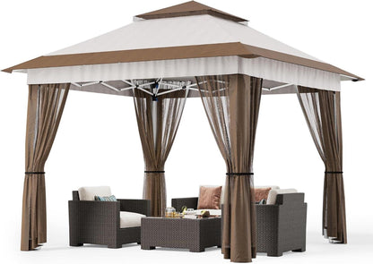Pop-Up Pavillon 3,35x3,35m höhenverstellbar wasserdicht mit