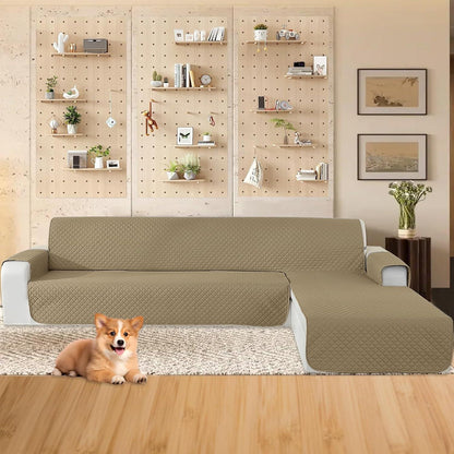 Wasserdichter Sofabezug L-Form 4 Sitzer, Ecksofa Überzug für Hunde & Katze