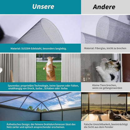 Fliegengitter Fenster 120x3000cm Edelstahl Insektenschutznetz