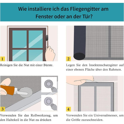 Fliegengitter Fenster 120x3000cm Edelstahl Insektenschutznetz