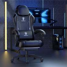 Gaming Stuhl Schwarz Ergonomisch mit 150KG Leder