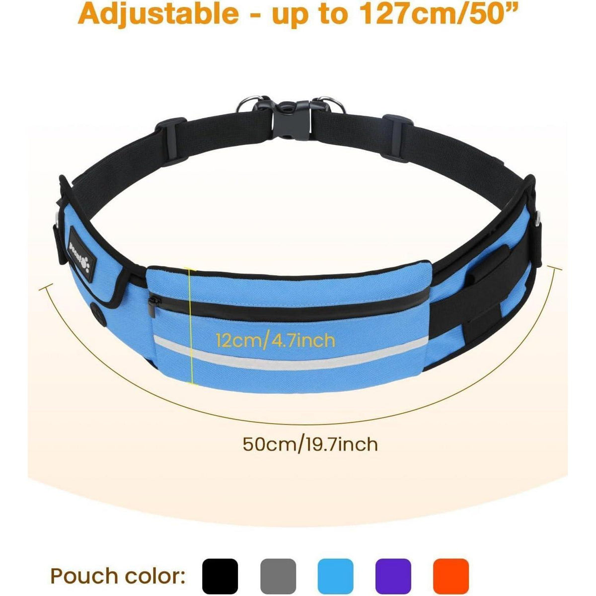 Joggingleine für Hunde mit Bauchgurt, elastisch, blau