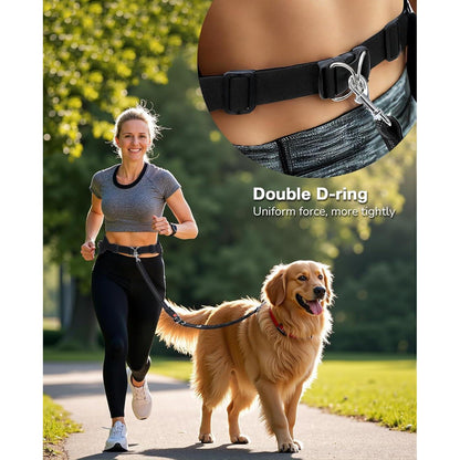 Freihand-Joggingleine für Hunde mit Bauchgurt, Lila
