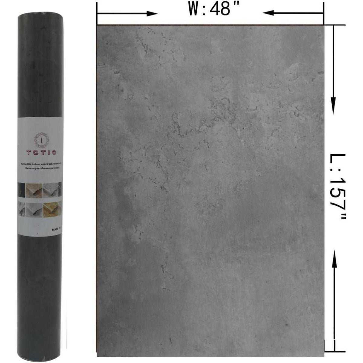 Selbstklebende Betonoptik Tapete, dunkelgrau, 122x398 cm