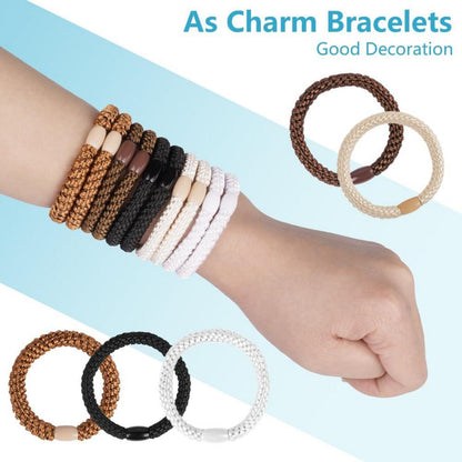 15er Set Elastische Haargummis Zopfgummi Damen Mädchen Braun