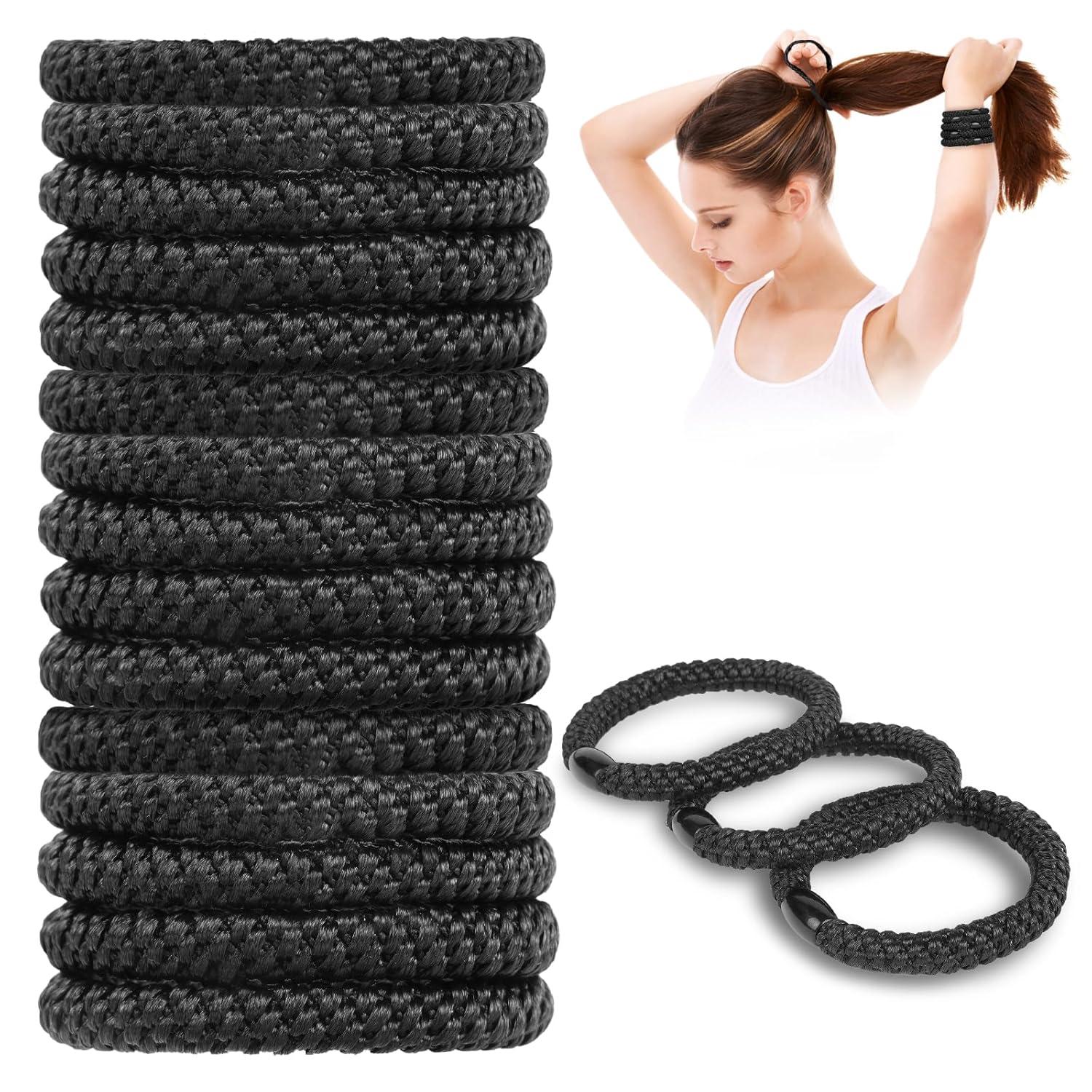 15er Pack Schwarze Elastische Zopfgummis Haarbänder