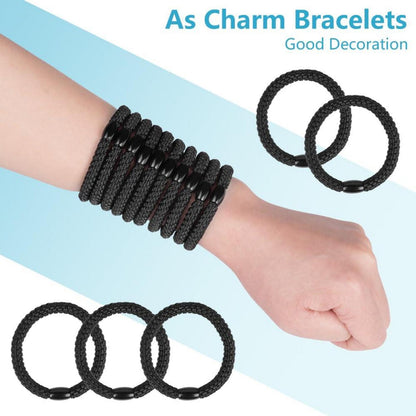 15 Stück Schwarze Elastische Haarbänder Zopfgummi Damen Mädchen Haarschmuck