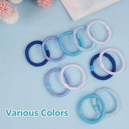 15 Stück Elastische Haargummis Zopfgummi Pferdeschwanz Halter Mädchen Blau