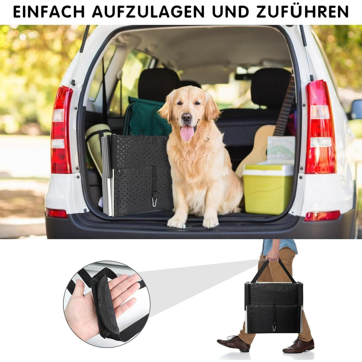 Hundetreppe Auto, 4 Stufen – Klappbar & Höhenverstellbar