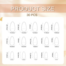 24 Stück Mittel Almond Press on Nägel - Leopard Design Gold