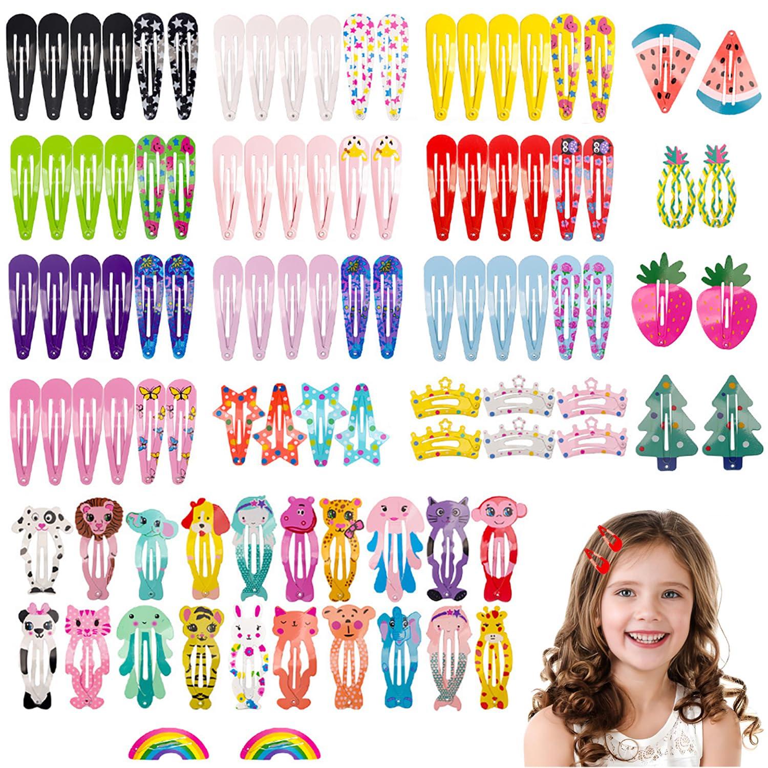 100er Set Glitzer Haarspangen für Mädchen, Haarklammern und