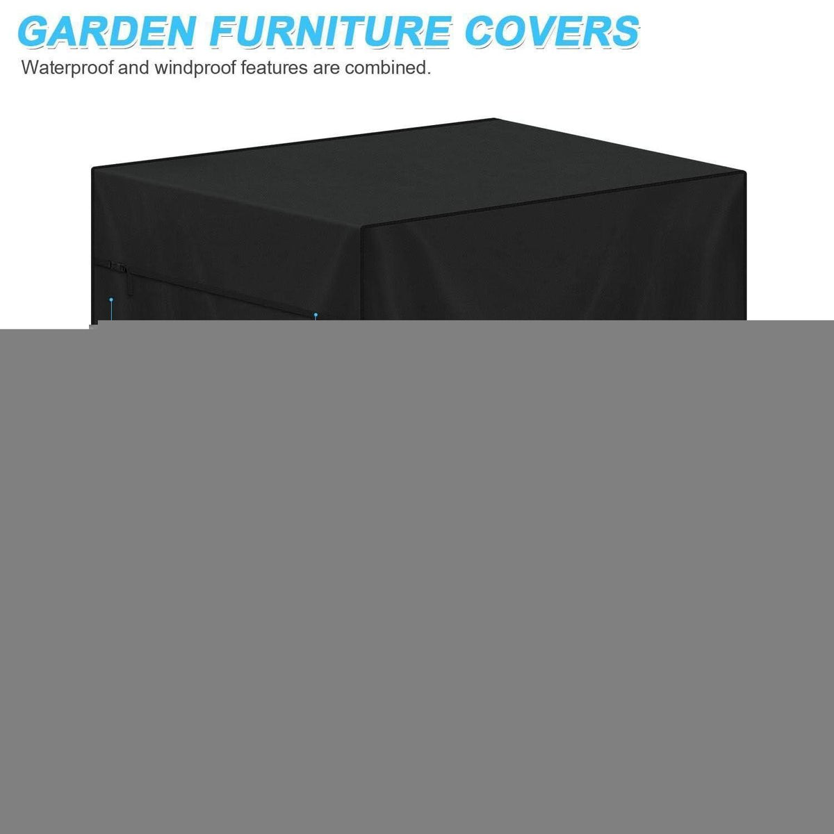 Gartenmöbel Abdeckhaube 190x90x80cm – UV & Wetterfest