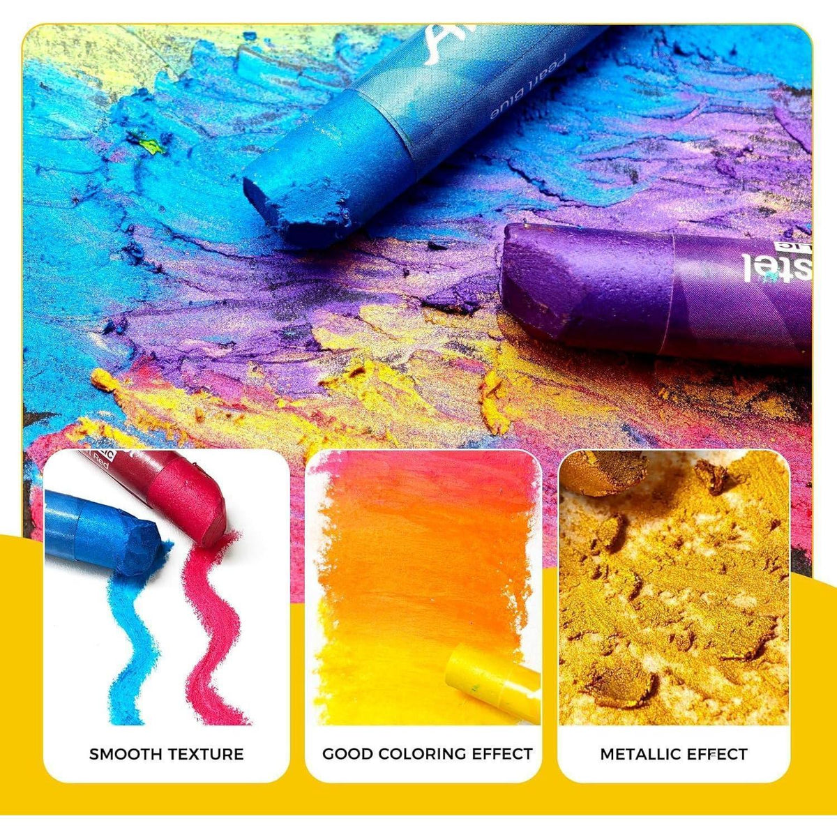 Ölpastell-Set 12 Metallic-Farben für Künstler