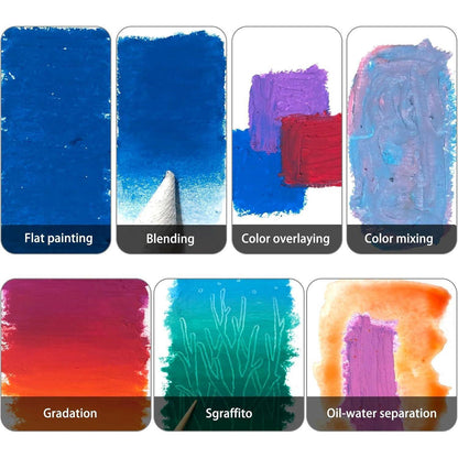 Ölpastell-Set 12 Metallic-Farben für Künstler