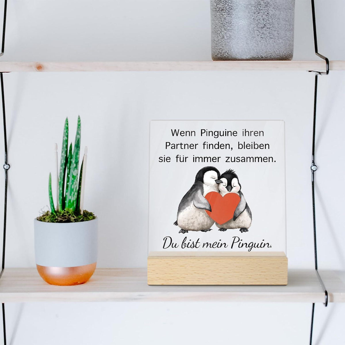 Acryl Deko Schild "Du bist mein Pinguin" - Romantisches Geschenk für Partner