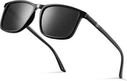 Polarisierte Sonnenbrille UV400 Schutz TR90 Rahmen Schwarz Retro Sport