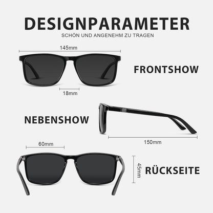 Polarisierte Sonnenbrille Herren Damen UV400 TR90 Rahmen Schwarz CAT 3 CE