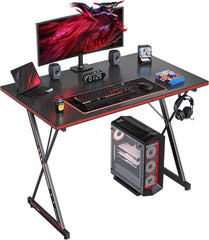 Gaming Tisch Kohlefaserbeschichtung 80x50 cm Kopfhörerhaken