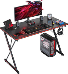 Gaming Schreibtisch PC Tisch mit Kopfhörerhaken 100 x 50 cm Kohlefaser