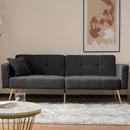 2-in-1 Schlafsofa mit verstellbarer Rückenlehne (Grau)