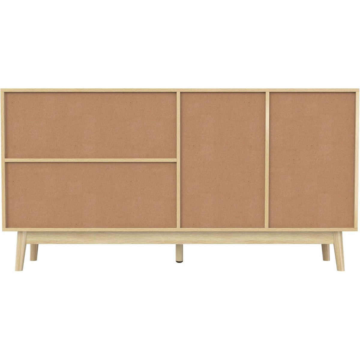 Rattanschrank 155cm mit 3 Türen & 2 Schubladen – Sideboard Kommode
