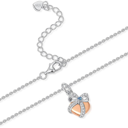 Silberne Herzanhänger Kette Damen 925 mit Zirkonia