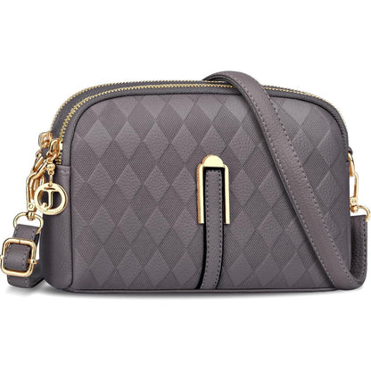 TEUEN Kleine Damen Umhängetasche Leder Crossbody