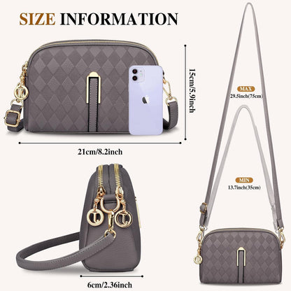 TEUEN Kleine Damen Umhängetasche Leder Crossbody