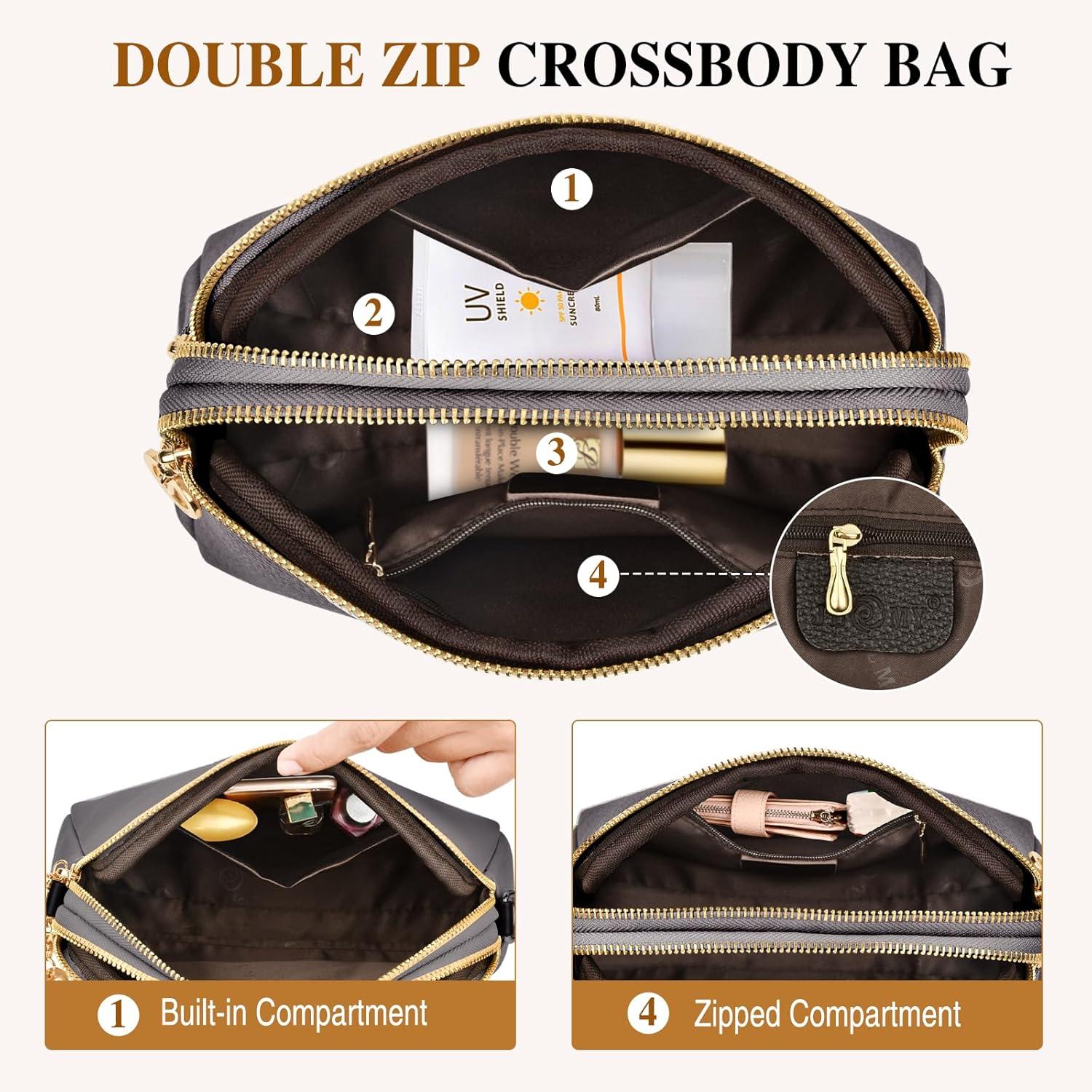TEUEN Damen Kleine Umhängetasche Leder Crossbody Schultertasche