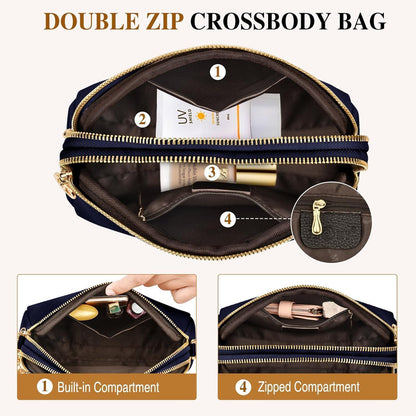 TEUEN Kleine Damen Umhängetasche Leder Crossbody