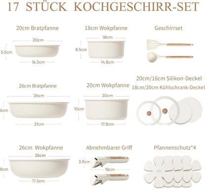 Topfset mit abnehmbaren