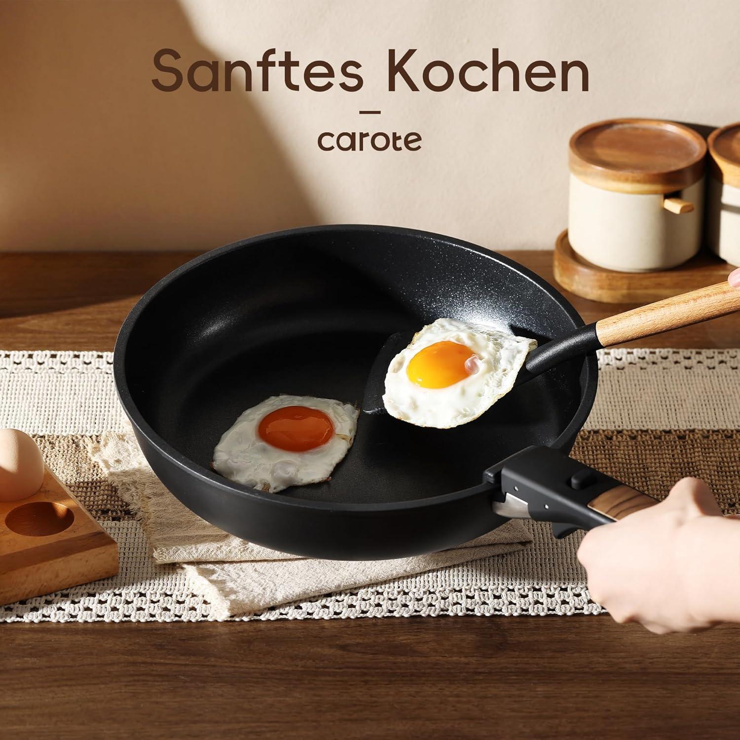 Carote 17tlg. Topfset mit abnehmbaren Griffen Antihaft Induktion Schwarz