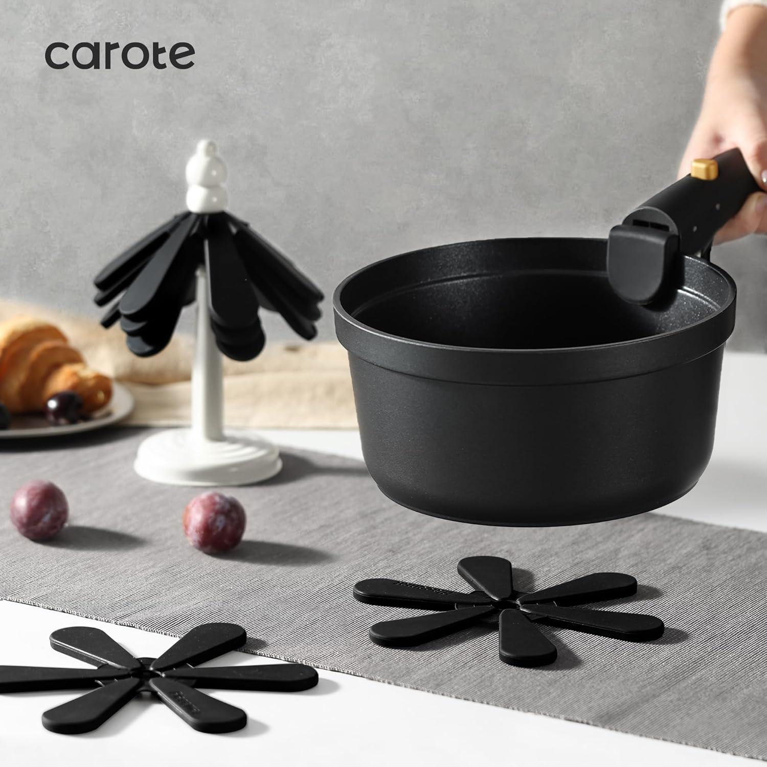 CAROTE Topfset 20tlg. abnehmbare Griffe Antihaft Pfannenset Induktion