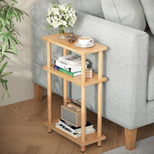 Schmaler Beistelltisch Holz 3 Etagen Stauraum 40x18x61.5CM Natur