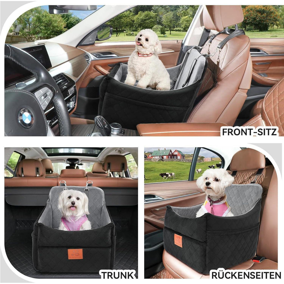Hunde-Autositz gepolstert für kleine & mittelgroße Hunde