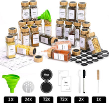 24er Set Gewürzgläser mit Bambusdeckel - 120 ml