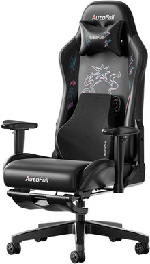 Ergonomischer Gaming-Stuhl mit Fußstütze, Punk-Graffiti Design
