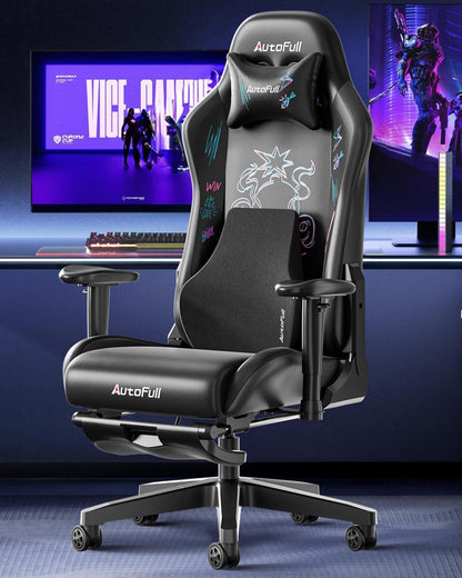 Ergonomischer Gaming-Stuhl mit Fußstütze und