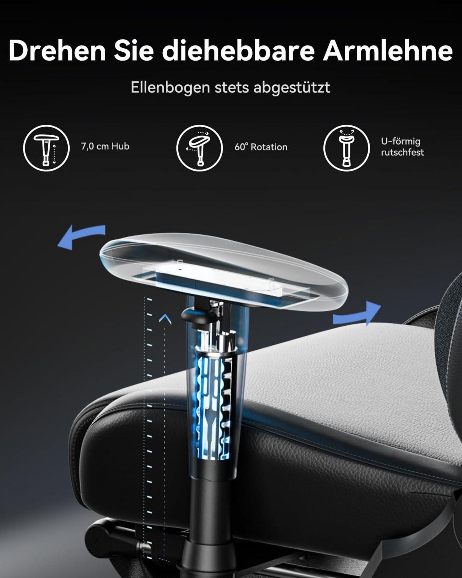 Gaming Stuhl AutoFull C3 Rennstil Ergonomisch Fußstütze Lendenstütze