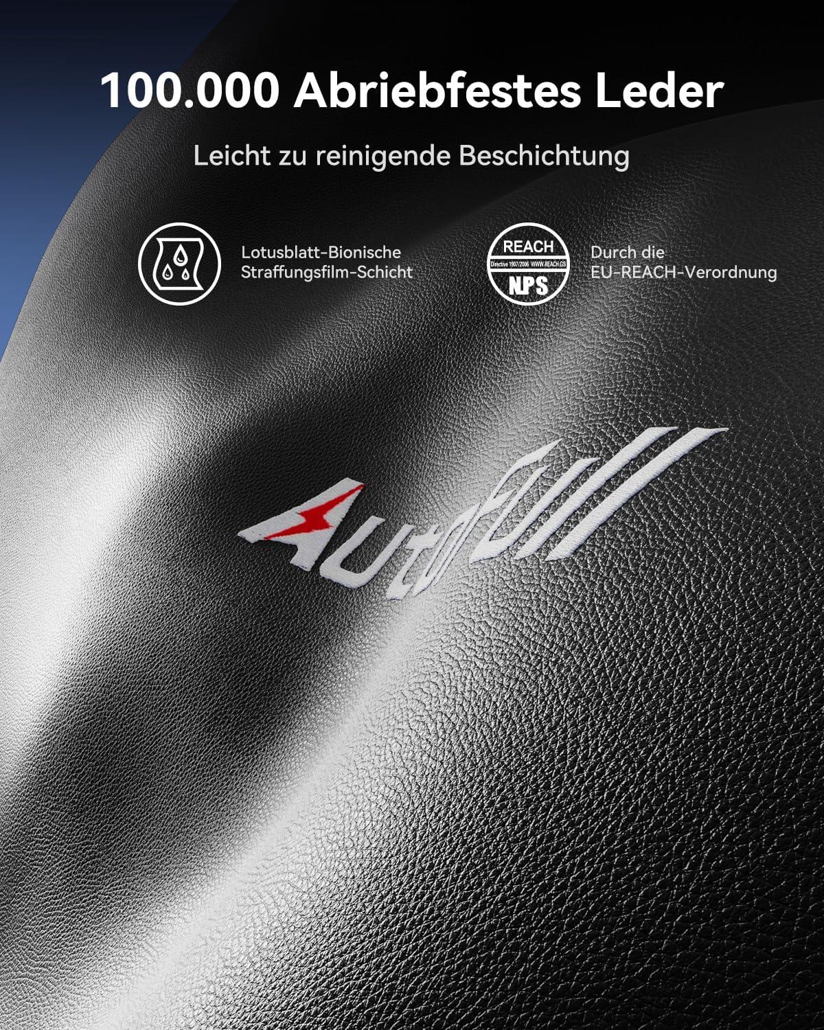AutoFull Gaming Stuhl C3 Rennstil mit Fußstütze und Lendenwirbelstütze