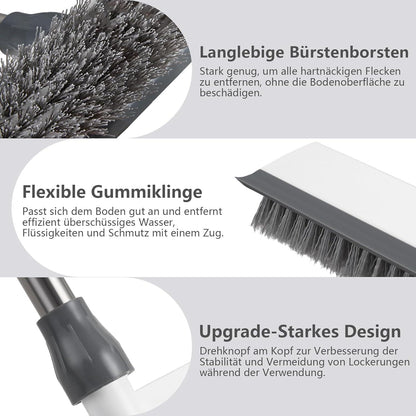 Mitclear Boden-Scheuerbürste Langem Stiel 2-in-1 Fliesenreinigung