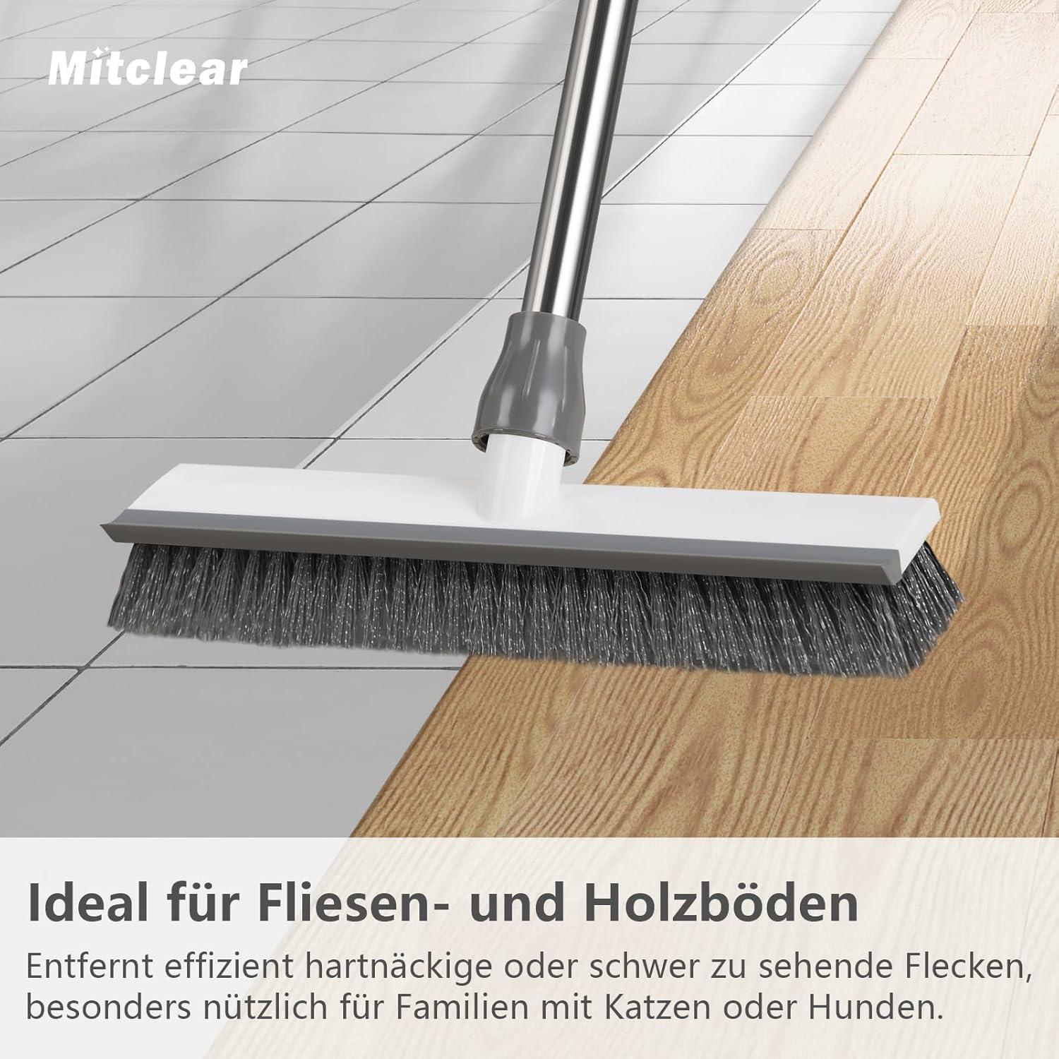 Boden-Scheuerbürste Langem Stiel 2-in-1 Bodenschrubber steifen Borsten
