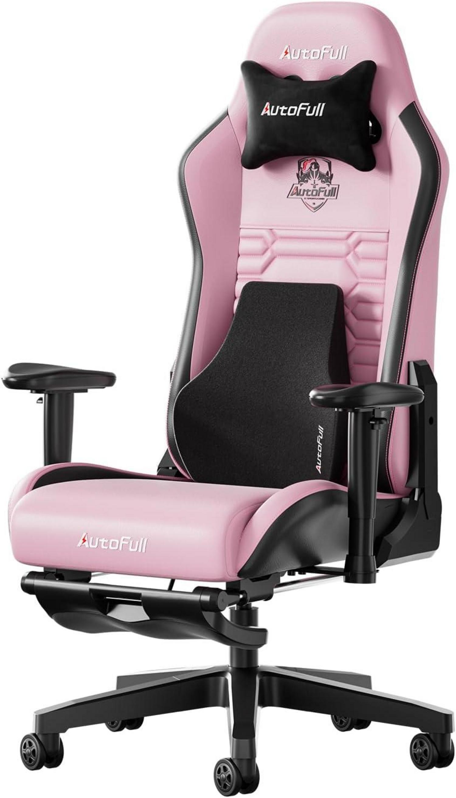 Gaming Stuhl Ergonomisch mit Lordosenstütze und Fußstütze