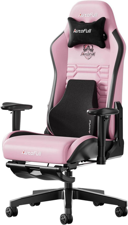Gaming Stuhl Ergonomisch mit Lordosenstütze und Fußstütze