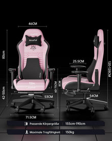 AutoFull C3 Gaming Stuhl Ergonomisch Rosa Lordosenstütze