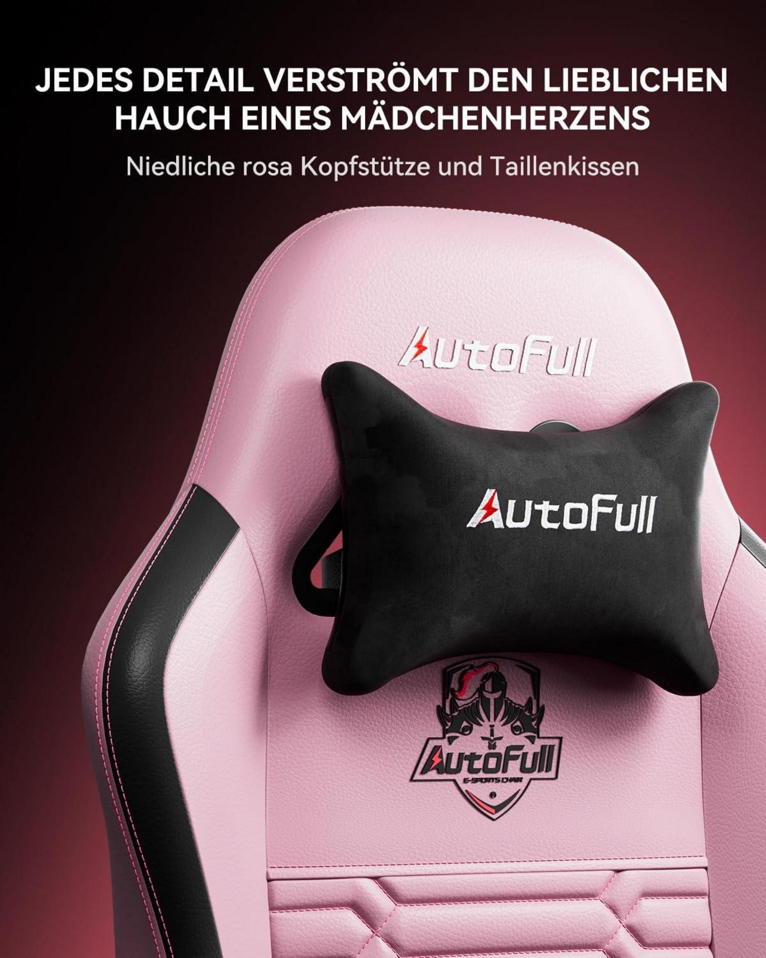 Gaming Stuhl Ergonomisch mit Lordosenstütze und Fußstütze