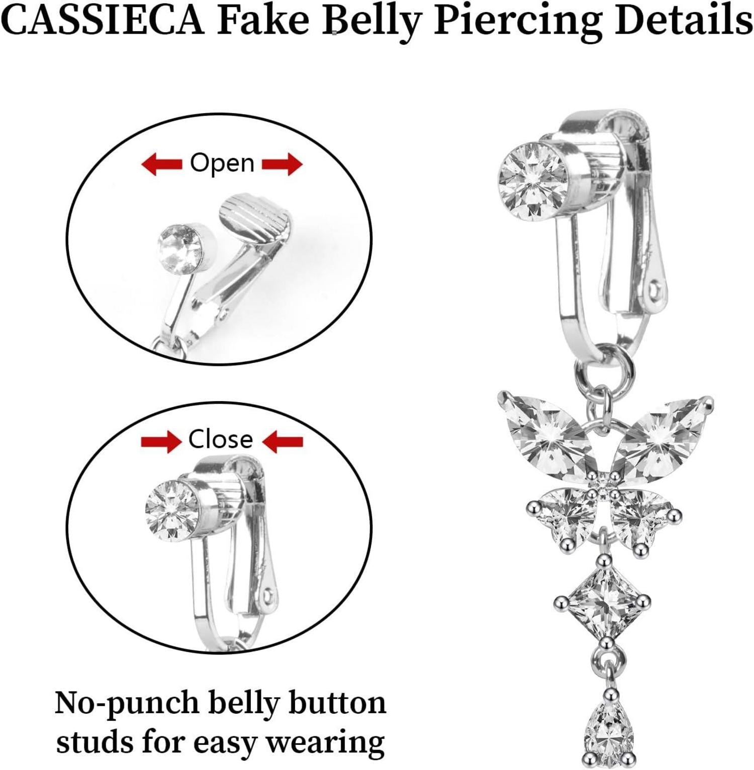 Kristall Fake Bauchnabelpiercing Blumen Anhänger